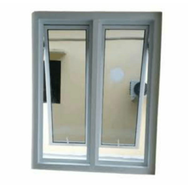 kusen jendela 2 daun ukuran L.100xT.160 kusen 3inci kaca 5 mili free palet kayu