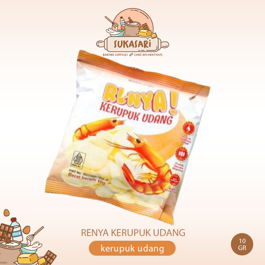 

Kerupuk Udang Renya 10g / kerupuk udang renyah murah