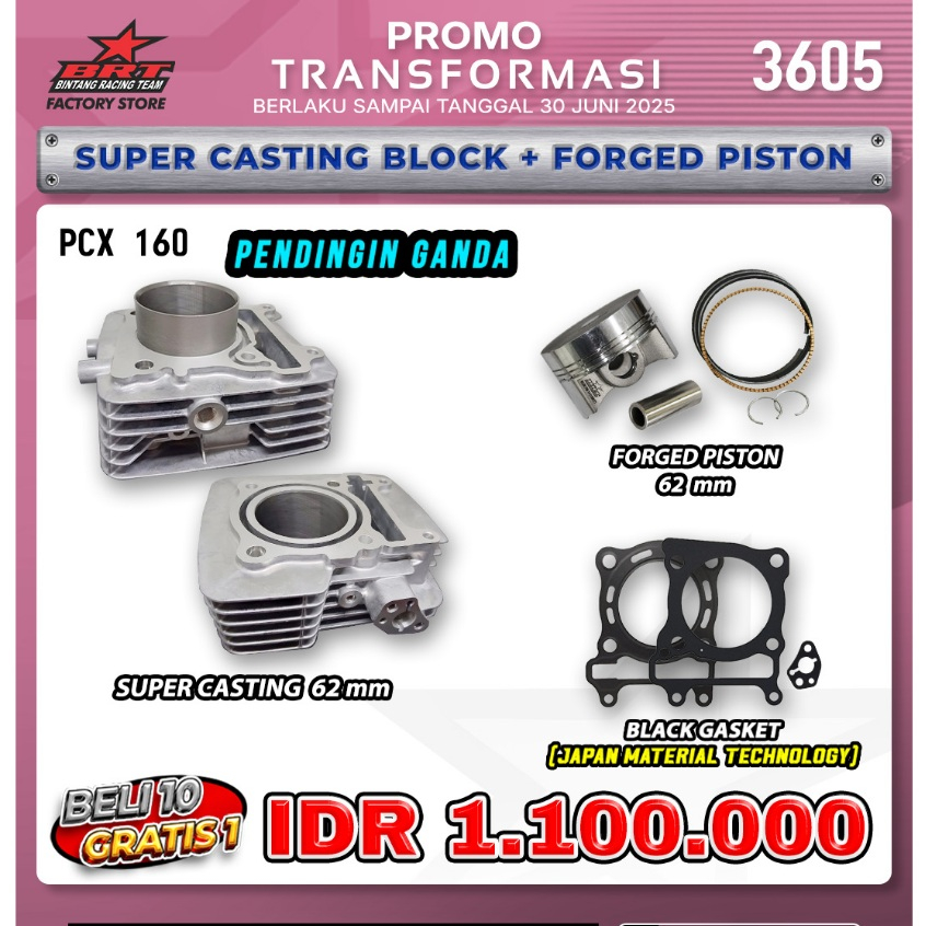 PROMO 3605 BRT / PCX 160 BRT BCASTING BLOCK+ PISTON BRT