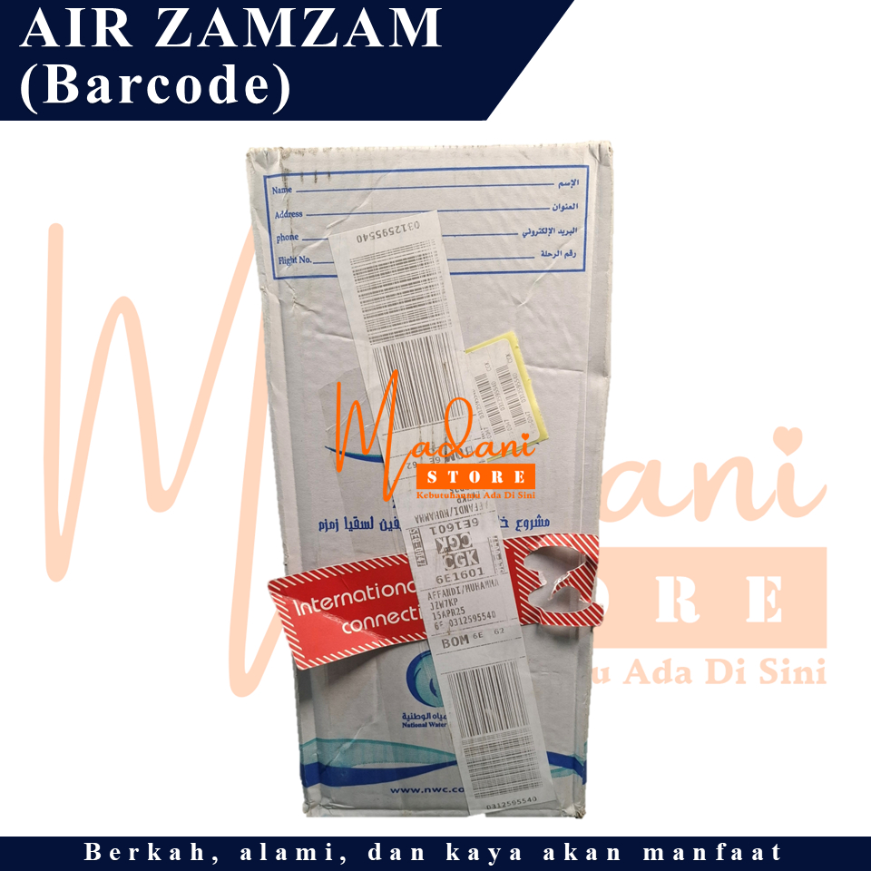 

Air Zamzam Asli - Air Zam-zam Barcode - Air Zam2 5 liter - Oleh-oleh Haji dan Umrah - Makkah - Madinah - Obat Islami - Air Berkah