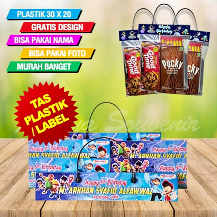 LABEL PLASTIK SNACK ULANG TAHUN CUSTOM DESIGN