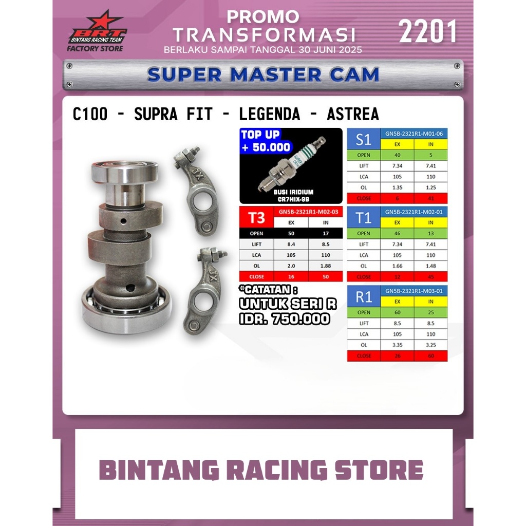 Noken As BRT Honda C100 Supra Fit Legenda Astrea Grand Roller Rocker Arm