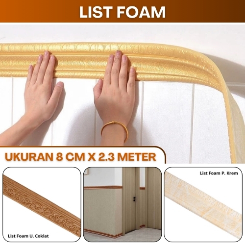 Walborder List Foam Setiker Pembatas Wallpaper Lis Plafon Tempel Perekat Diri Sabuk Tembok Tahan Air