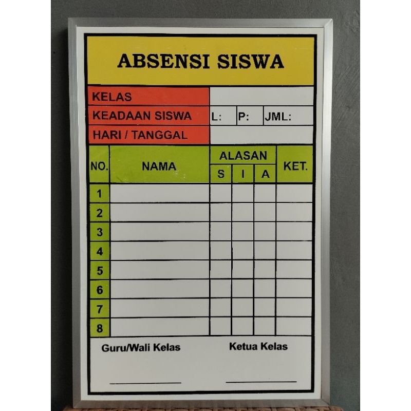 

absensi siswa 60x40