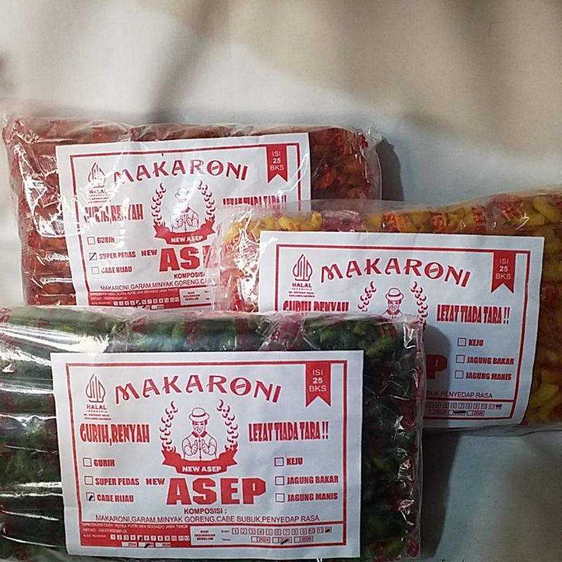 

Makaroni aneka rasa, isi 25bks/pack, 250gr