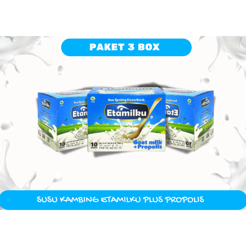 

Susu Kambing Etamilku Plus Propolis Isi 10 Sachet PAKET 3 BOX