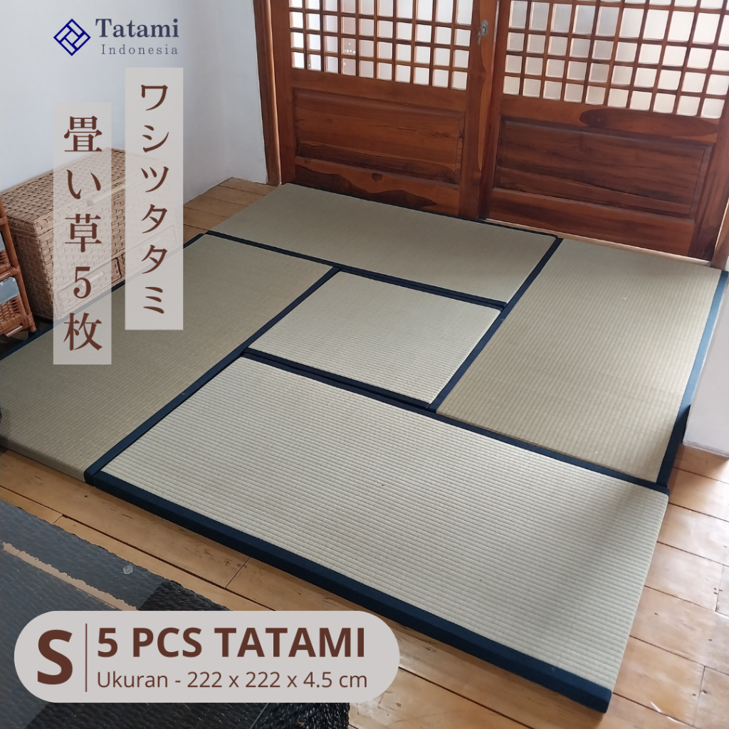 PAKET S - 5 pcs Tatami Igusa Jepang Ukuran Japanese Tatami Tikar Karpet Lampit Jepang Mat Matras Mat