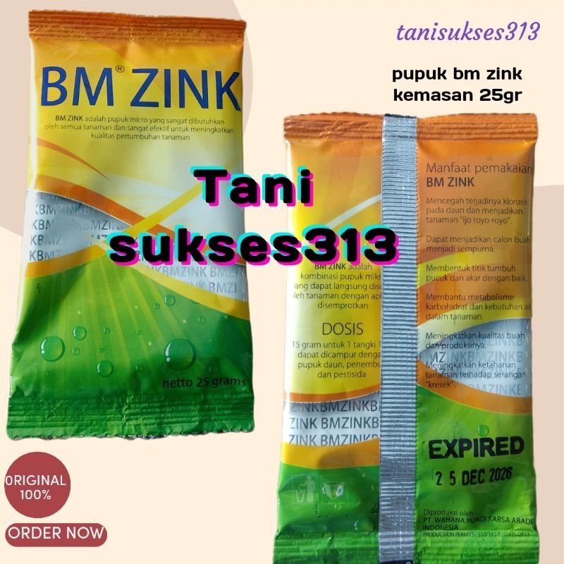 Nutrisi segala tanaman BM ZINK 25GRAM Zink sulfat bm zink 25gram pupuk segala tanaman bm zink