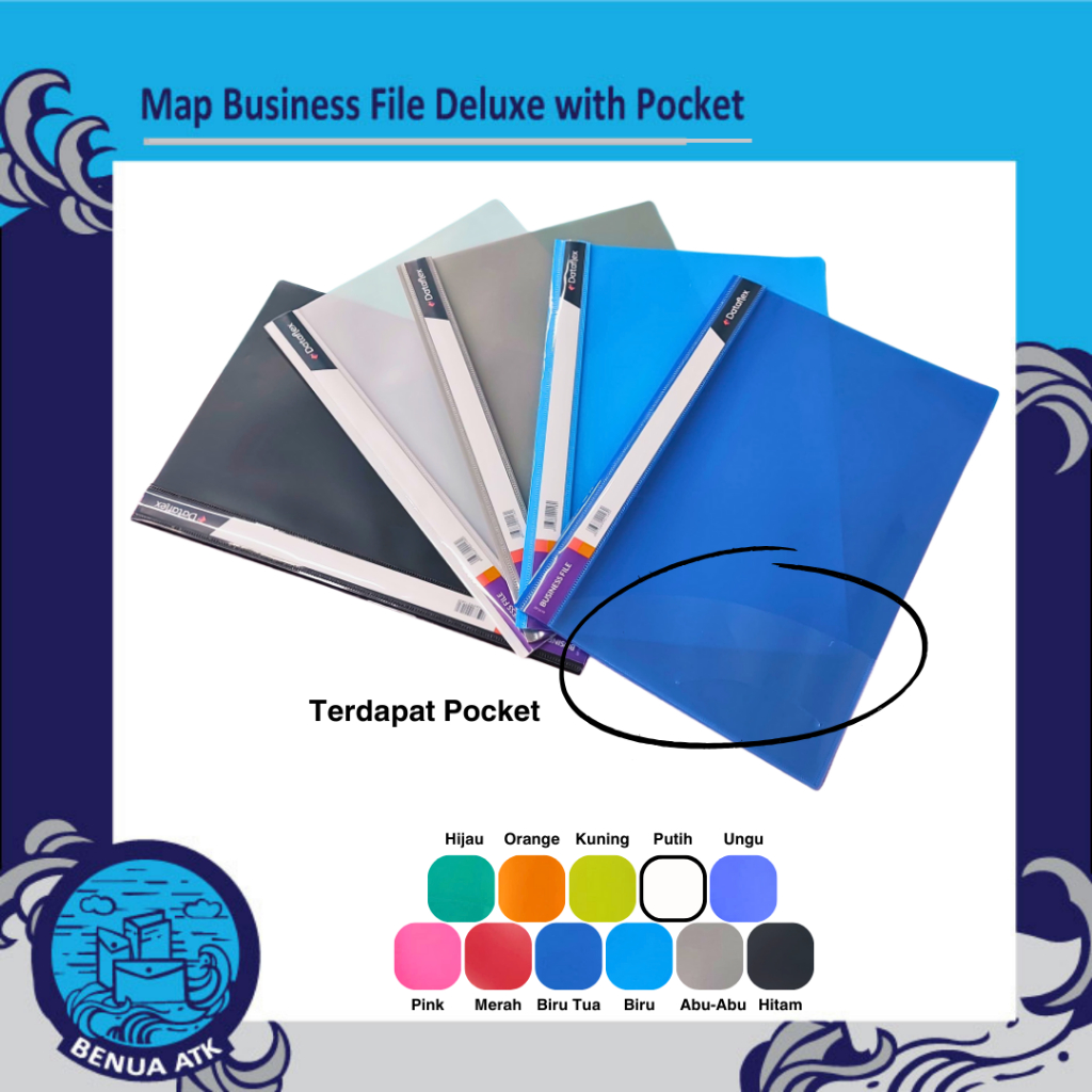 

Dataflex Map Plastik Business File Deluxe Pocket Folio / F4 (isi 12 pcs) - DF-612