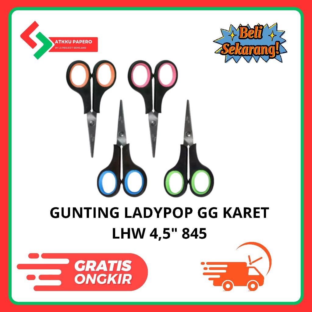 

GUNTING GG KARET 4,5" (845) LADY POP/ALAT PEMOTONG/LADY POP STT