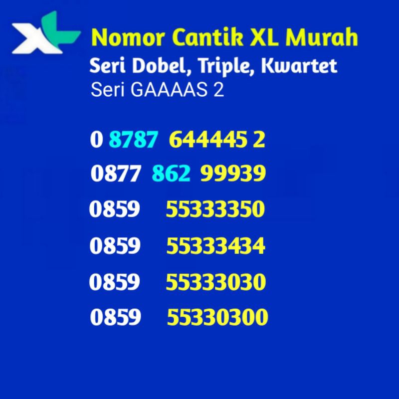 Nomor Cantik, Nomer Cantik, Nocan Kartu Perdana XL, Perdana XL/AXIS Reguler Murah