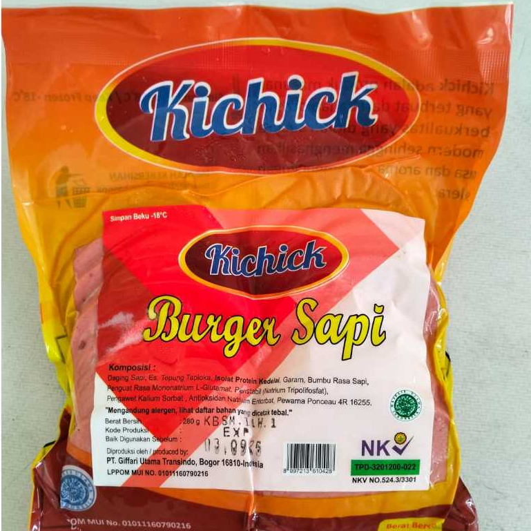 

KICHICK BEEF BURGER SAPI ISI 20 290 GR