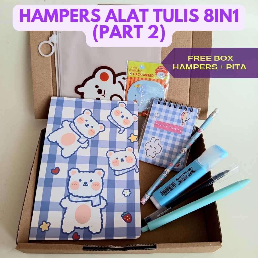 

(8 pcs/pack) Paket Alat Tulis 8in1 Part 2/ Set Alat Tulis / Kado Siswa/Kado teman /Kado wisuda