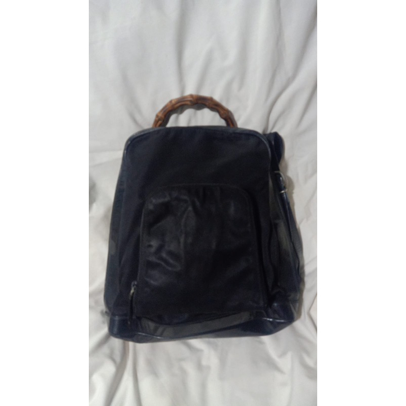 Ransel Gucci Bamboo vintage Size 28*31cm Handle bambu asli Made in Italy Minus sudut pemakaian