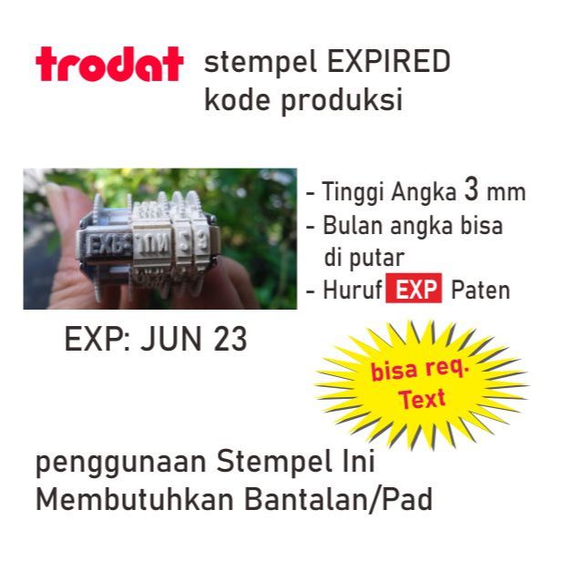 

Stempel EXP / EXPIRED Format Bulan dan tahun / 3mm