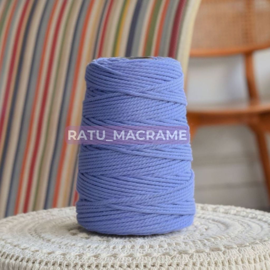 Tali Katun Macrame UNGU 3MM 4MM 1KG 3PLY