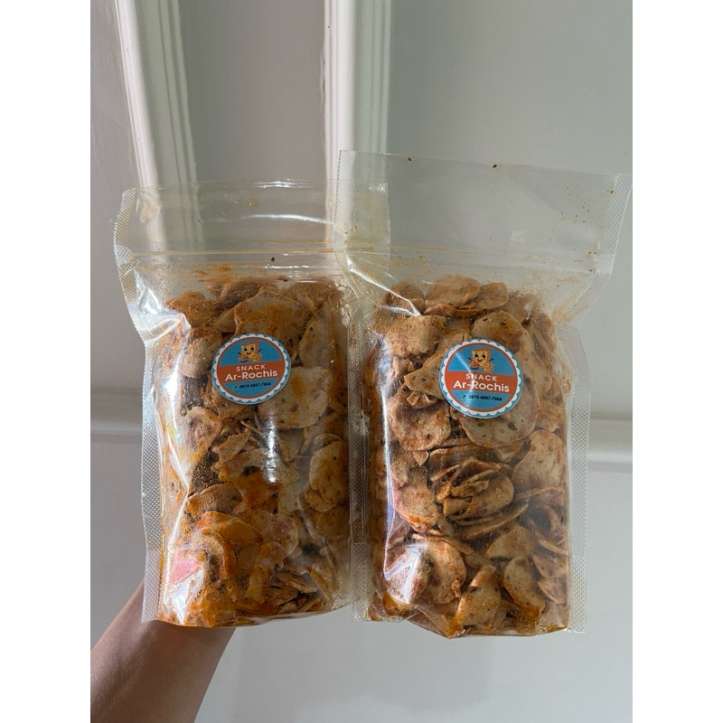 

Basreng keripik/basreng bulat/basreng koin pedas manis bumbu melimpah