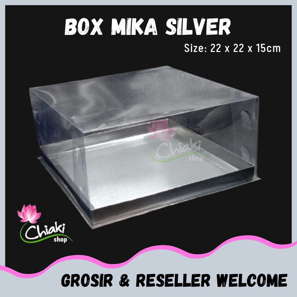

Box Mika Silver Uk 22 x 22 x T 15 cm Cake Pudding Tart Dus Karton Tebal Chiaki