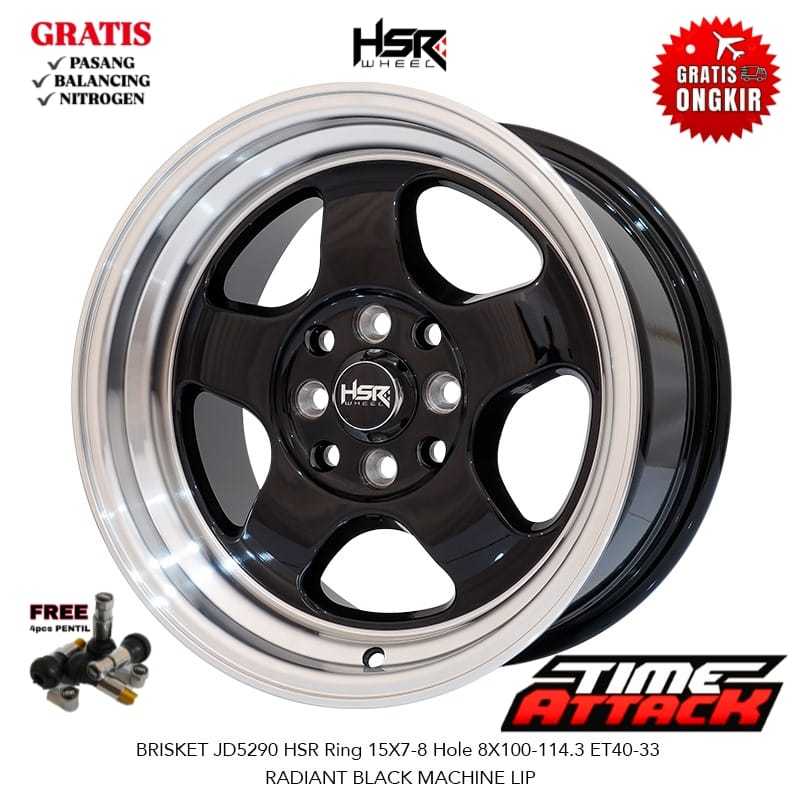 Velg Mobil Brio Ring 15 HSR WHEEL Tipe BRISKET Velg Hsr R15 - TIME ATTACK BOGOR