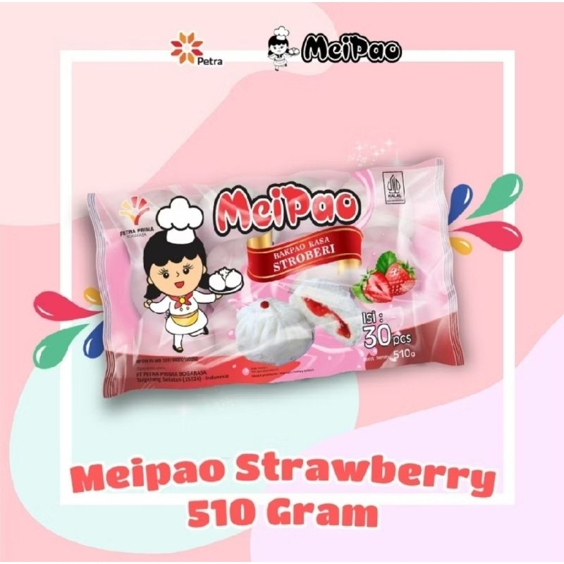 

MEIPAO Bakpao Mini Rasa Strawberry 510 Gram - Isi 30 Pcs
