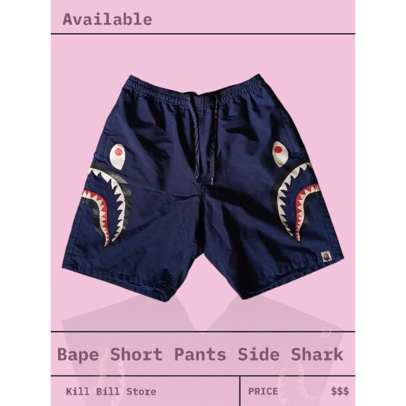 Bape Short Pants Side Shark 100% Original