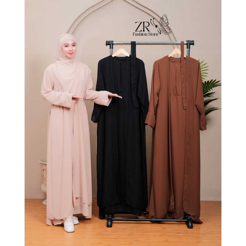 ABAYA 2 IN 1 GAMIS ABAYA OUTHER SET ABAYA CERUTY BABY DOLL MELLA ABAYA