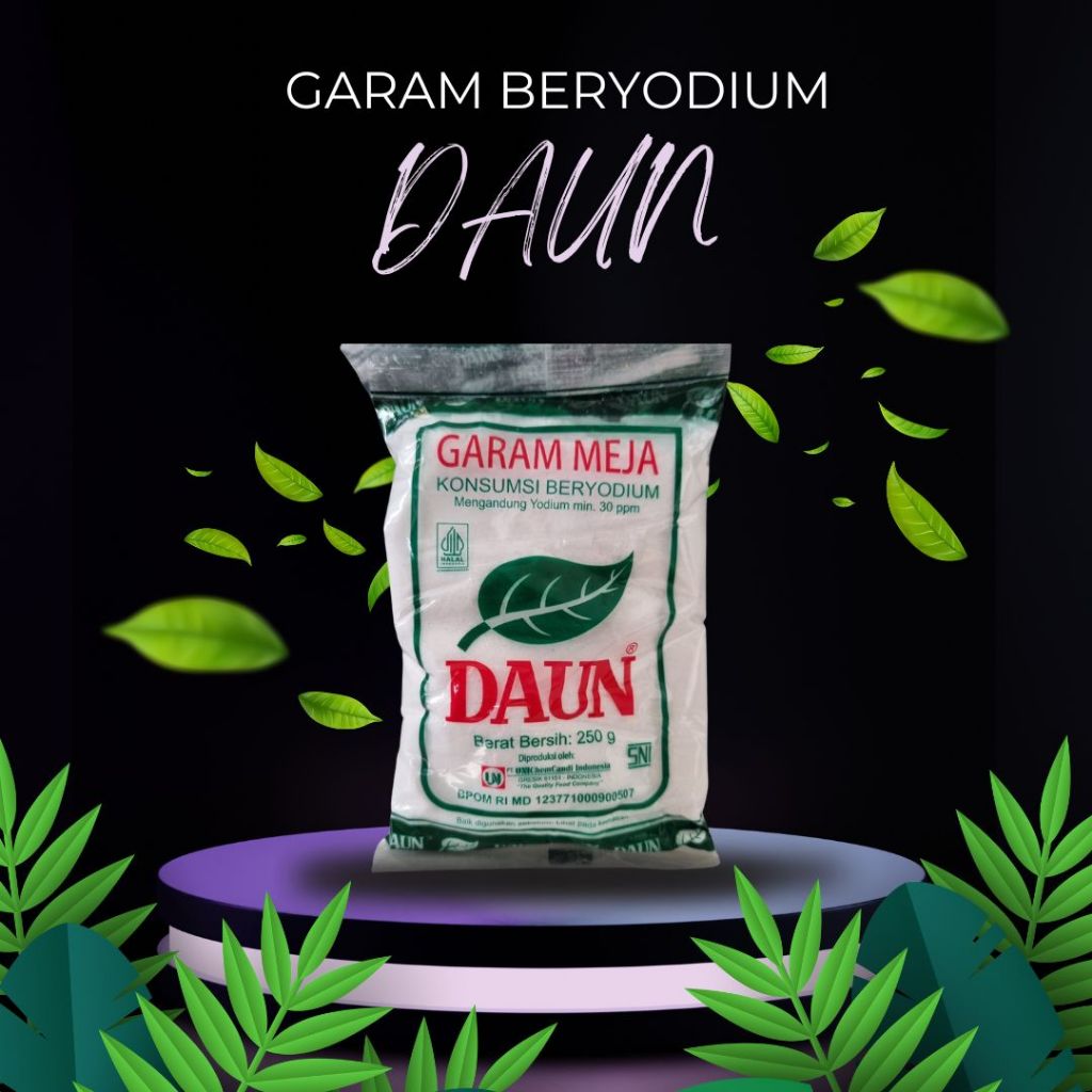 

Garam halus cap Daun beryodium 250gr
