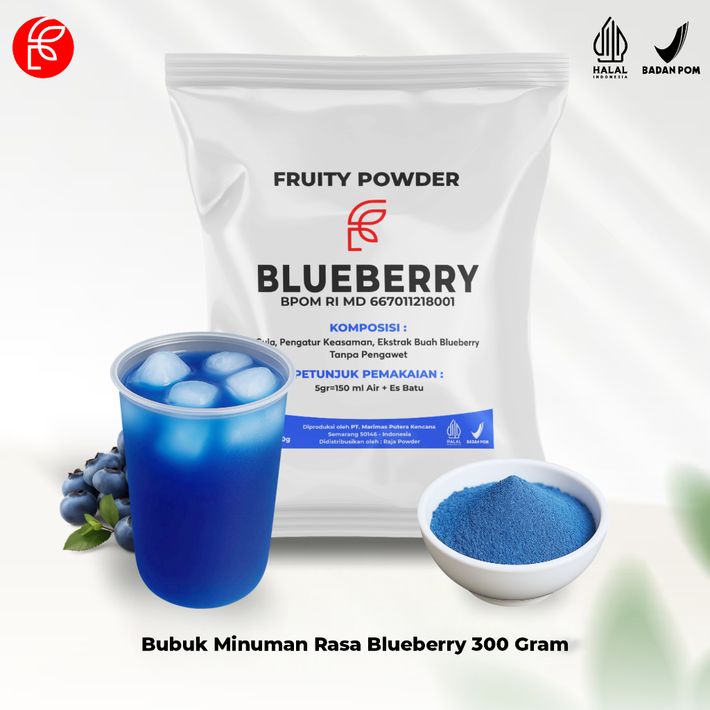 

Bubuk Minuman Rasa Kemasan 300 Gram | Serbuk Minuman Rasa Blueberry | Bubuk Minuman Rasa