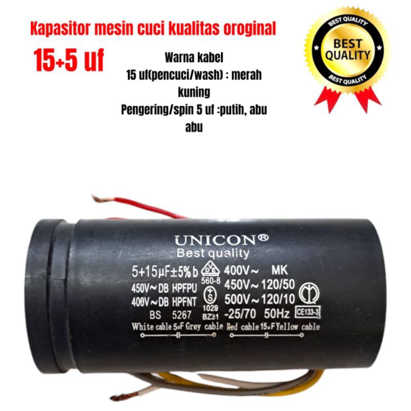 kapasitor mesin cuci polytron 2 tabung PWM 1401R