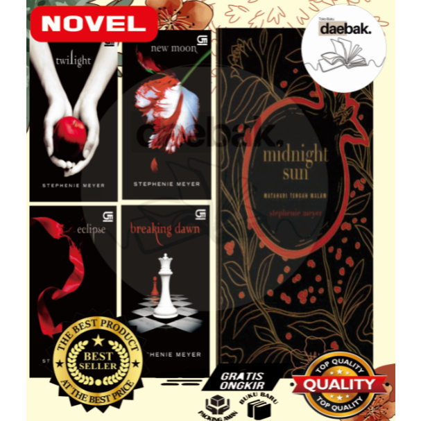 {INDONESIA} TL_ PAKET 5 TWILIGHT SAGA :TWILIGHT, NEW MOON, ECLIPSE, BREAKING DAWN, MIDNIGHT SUN
