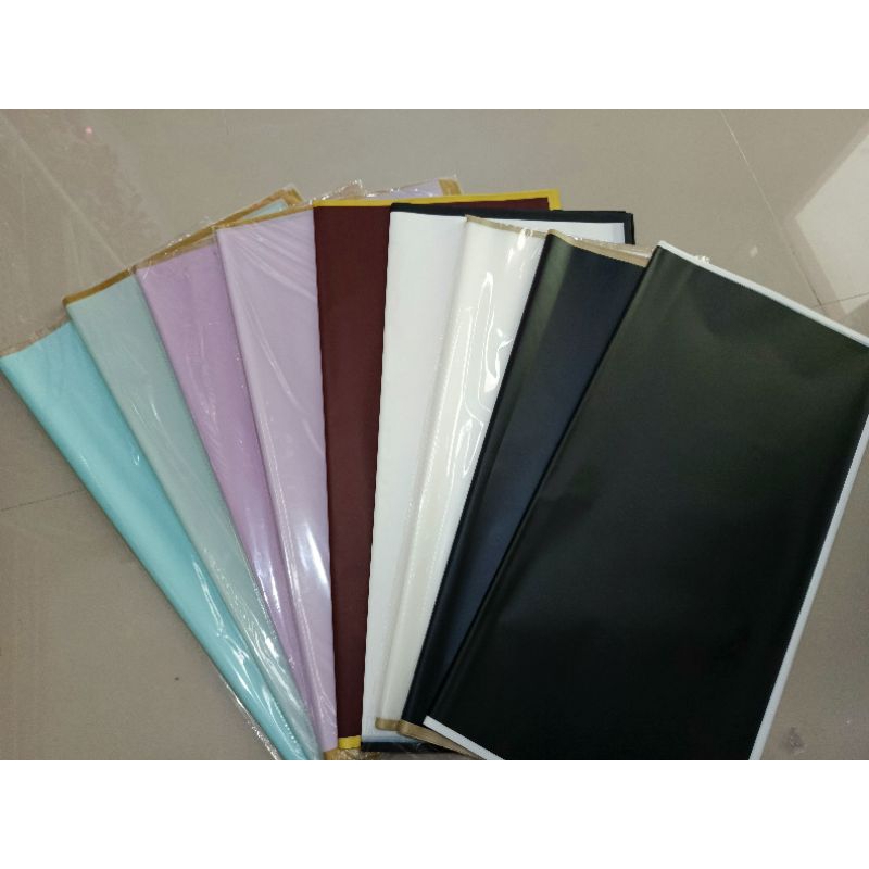 

[1Pcs] Kertas Buket Bunga Flower Wrapping Cellophane Florist Gold Line Emas Premium