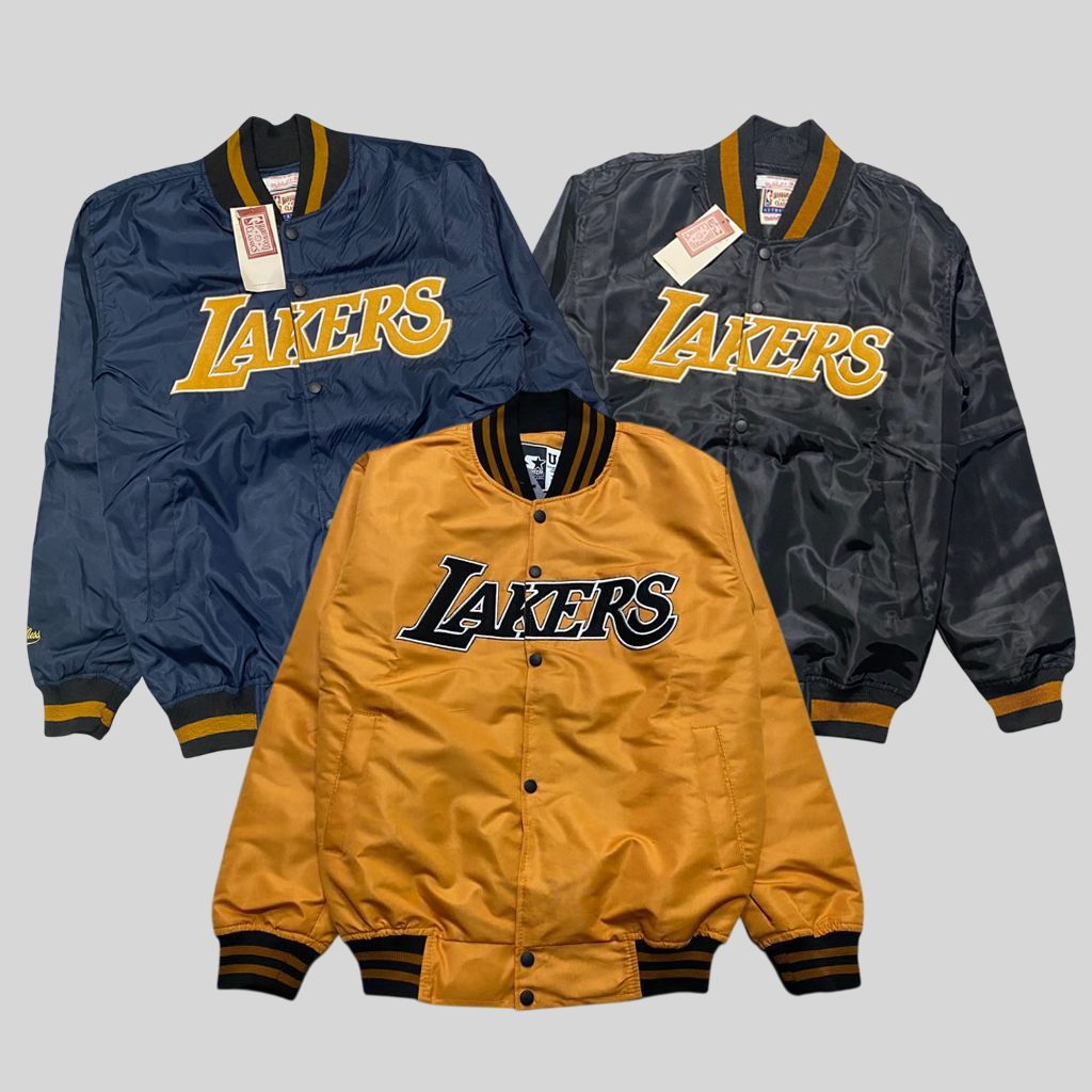 Jaket Varsity Baseball Lakers Los Angeles Bordir Jacket Bisbol  Pria Wanita Korean Original