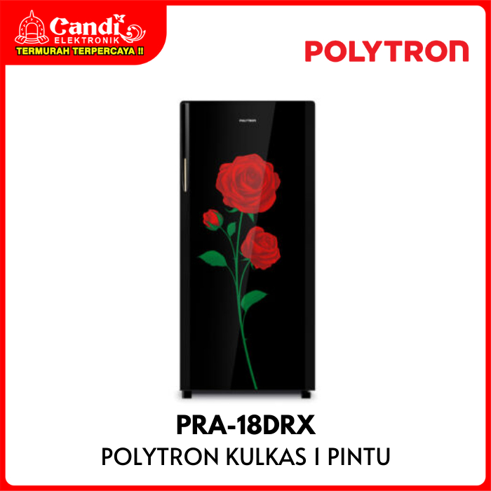 POLYTRON Kulkas 1 Pintu Kapasitas 173 Liter PRA 18 DRX Belleza Varia Semi Auto Defrost  PRA-18DRX