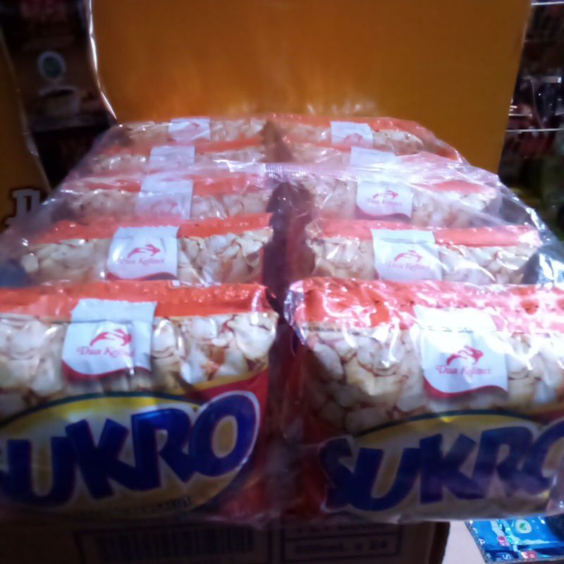

SUKRO KRIBOl kacang bersalut dua kelinci 1000an 14gr isi 20bks/renceng HALA