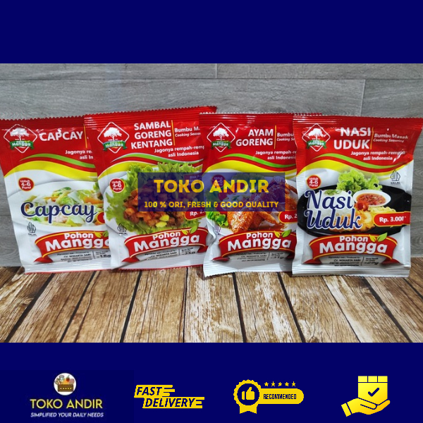

Bumbu Masak Cap Pohon Mangga Sachet – Aneka Rasa Pilihan (Seblak, Sambel Goreng, Capcay, dll)