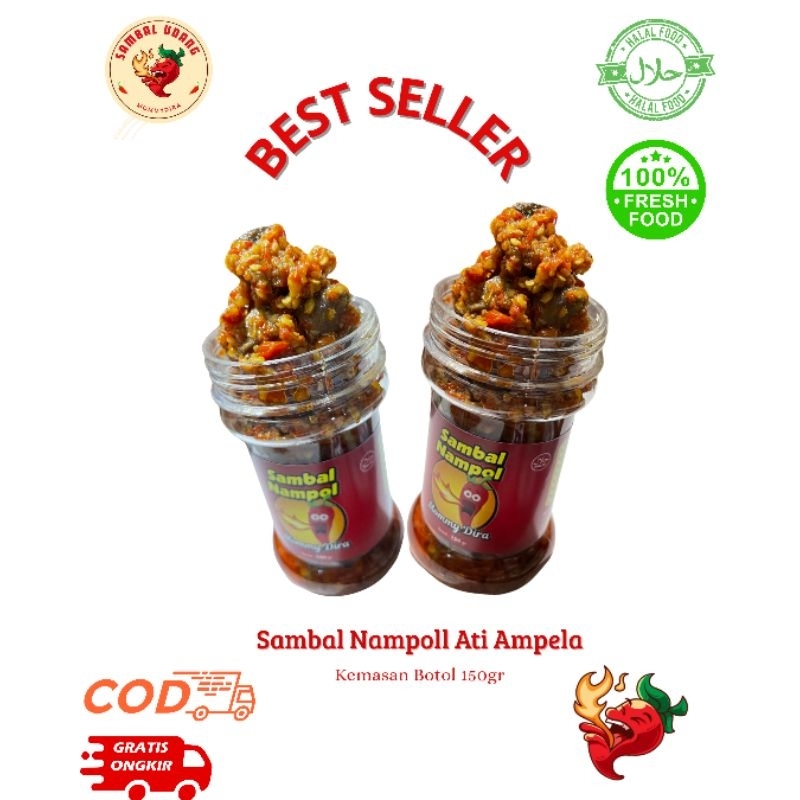 

Sambal Kemasan Botol 150 gram, Sambal Nampoll Mommy Dira, banyak varian nya.
