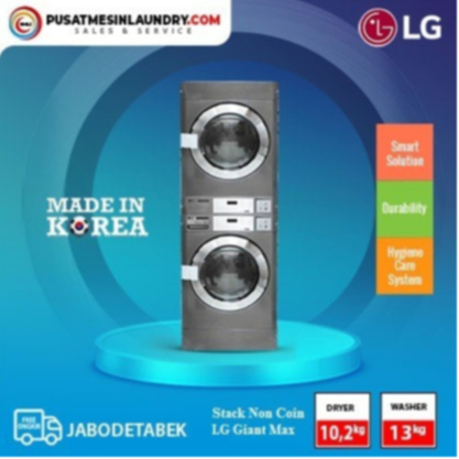 Stacked Non Coin LG Giant Max (Washer LG Giant Max 13 Kg & Dryer LG Giant Max 10,2 Kg)