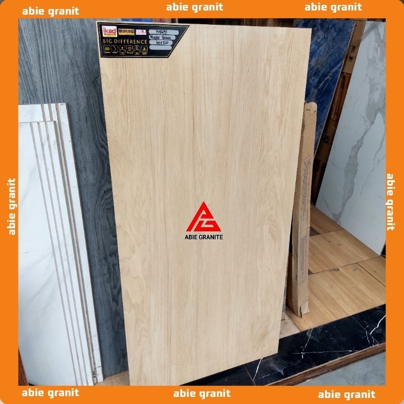 Granit lantai motif kayu 60x120 ikad mample brown