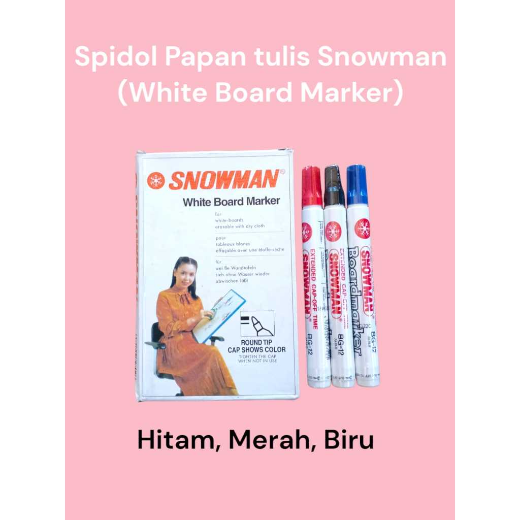 

Spidol Whiteboard Snowman Warna HItam, Merah, Biru, dan Hitam Permanen