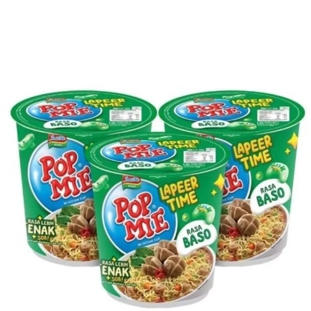 

Paket 3 Pcs - Pop Mie Lapeer Time Mi Instan Cup Rasa Baso 75 Gram