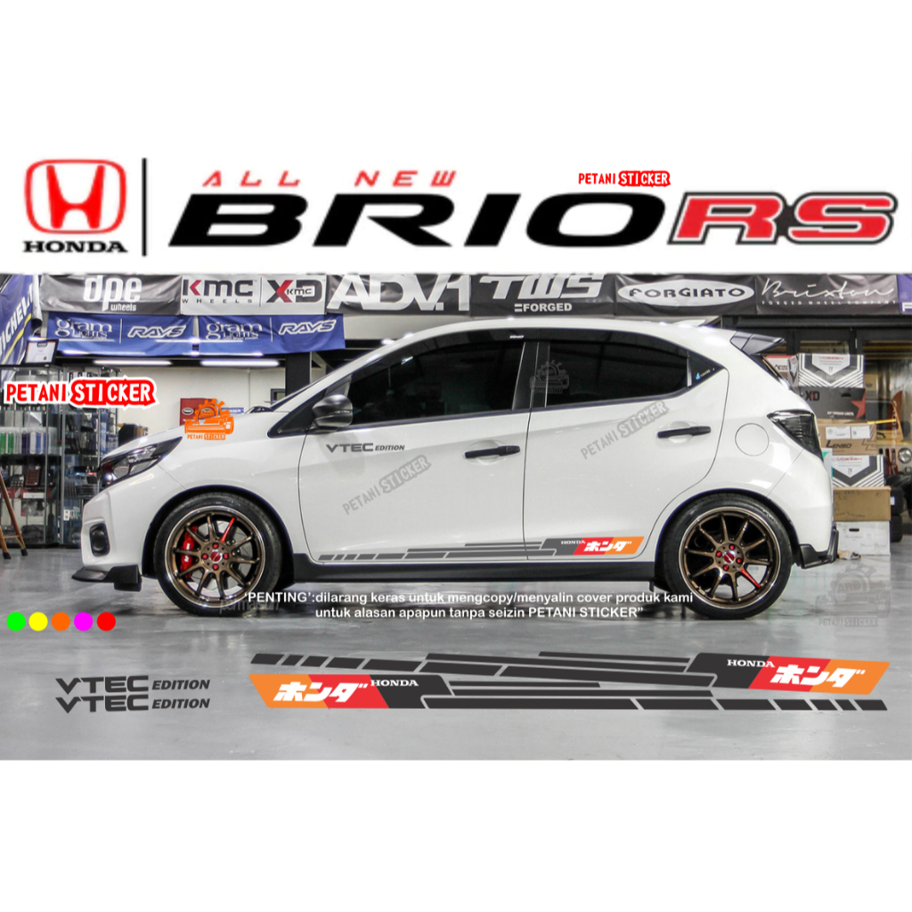 STICKER STIKER HONDA BRIO ALL NEW BRIO AKSESORIES HONDA BRIO STICKER SAMPING HONDA BRIO STICKER PINT