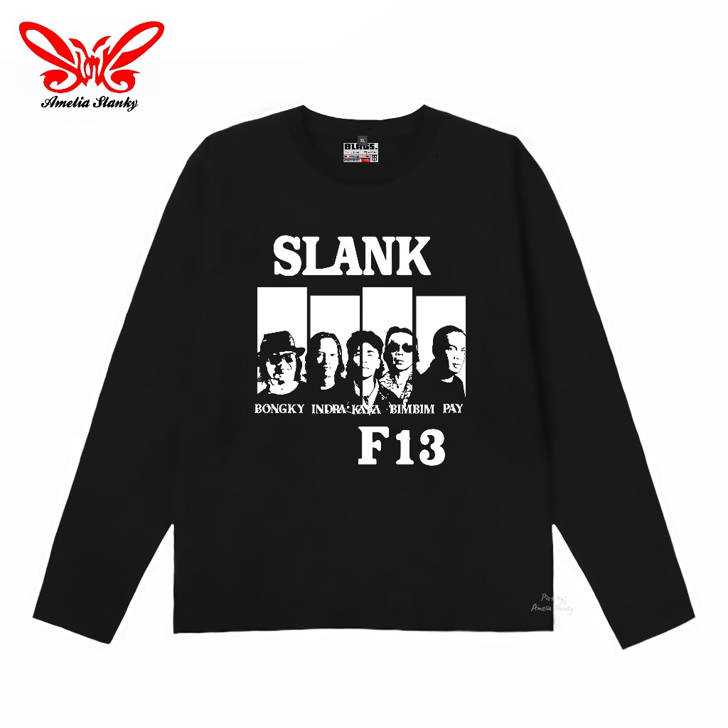 Kaos Long Sleeve Slank | Slank F13 fORMASI 13 | Kaos Slank Original 100% Potlot | Hitam