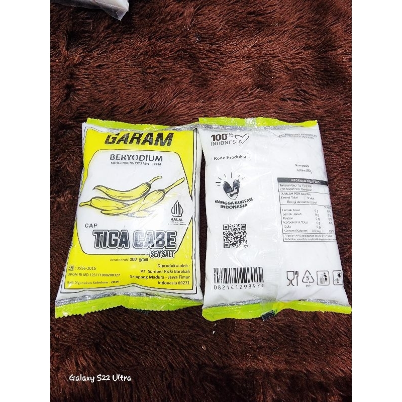 

Promo Garam Murah ! Kemasan 200 Gram - Garam Konsumsi Beryodium - Garam Dapur - Cap Tiga Cabe ( Sudah BPOM & SNI )