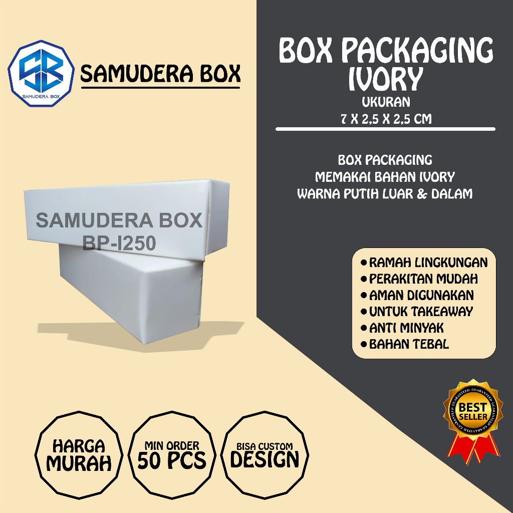 

Box Packaging Ivory Natural 7 x 2.5 x 2.5 cm