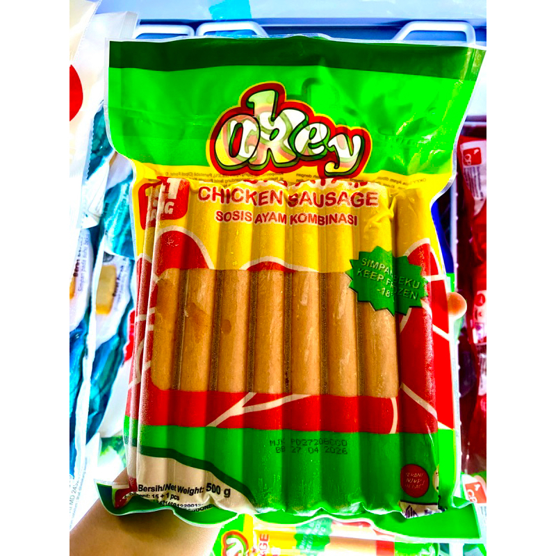 

Okey Sosis Ayam Kombinasi 500gr / sosi ayam frozen