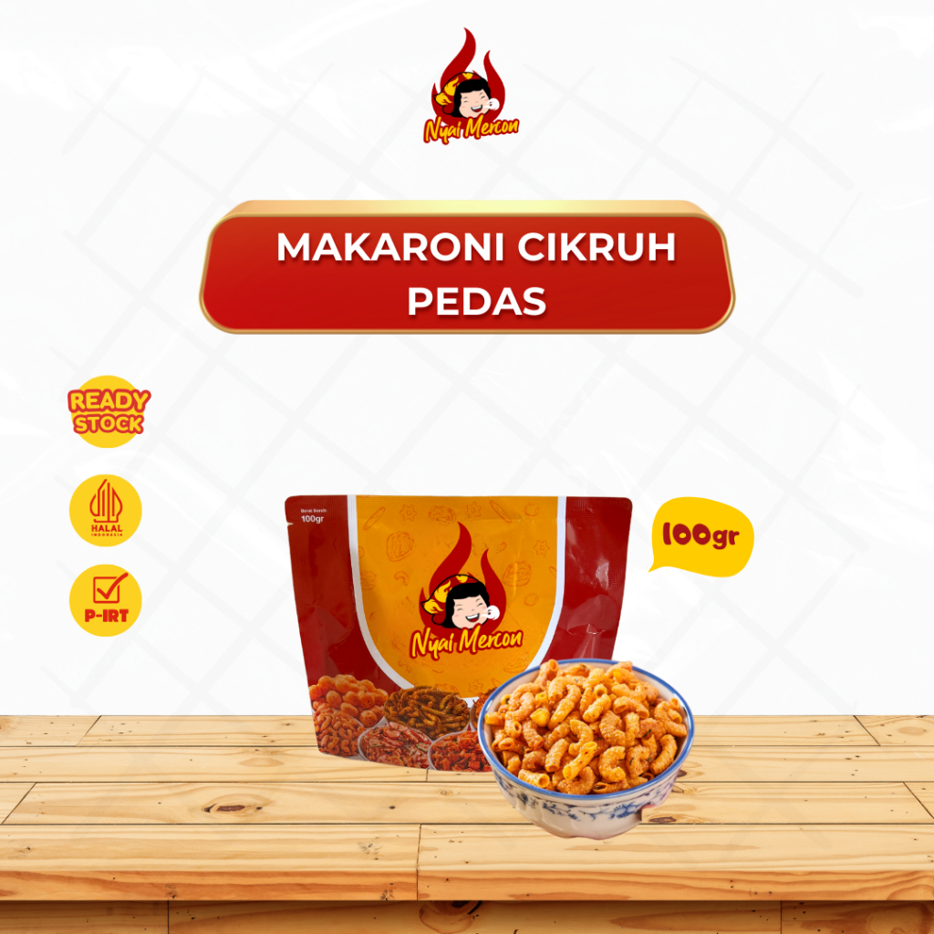 

Makaroni Cikruh Pedas Nyai Mercon Cemilan Food 100gram
