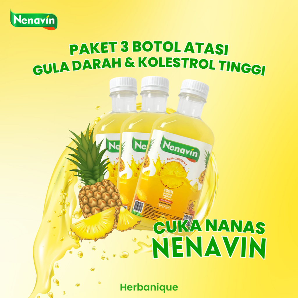 

Paket 3 Botol Nenavin Cuka Nanas – Solusi Alami untuk Diabetes & Gula Darah Stabil
