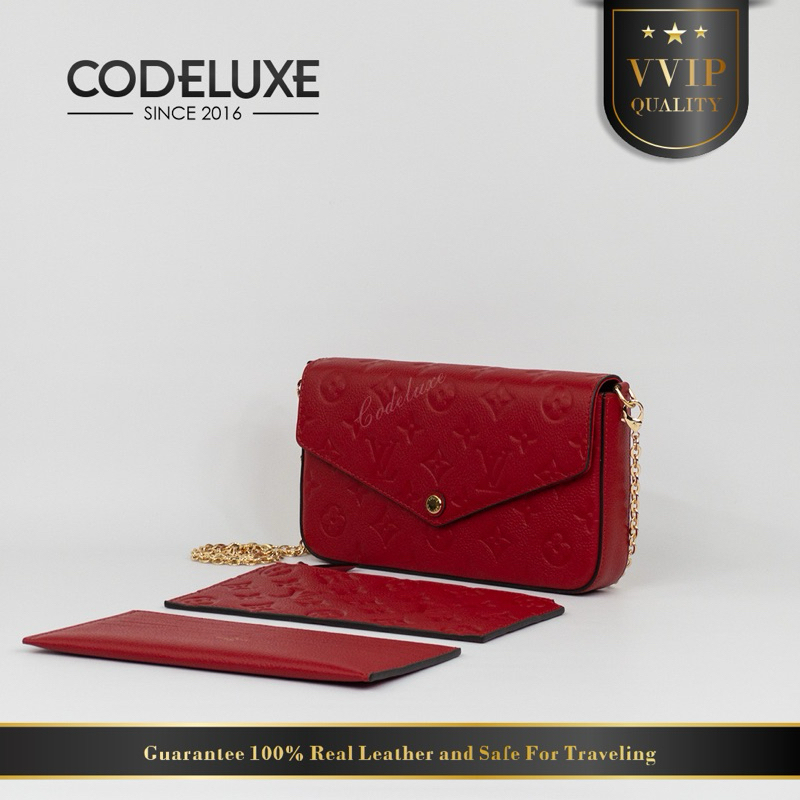 Felicie Pochette Bag in Scarlet GHW