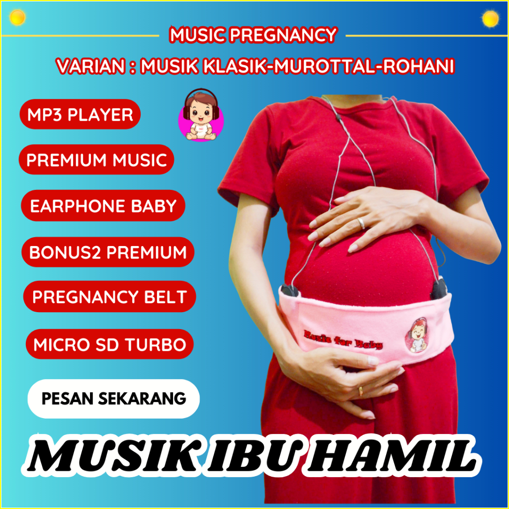 Musik klasik Ibu Hamil Headsets MP3 Musik Rohani Bayi Sabuk Music Classic Rohani Headset Bellybuds