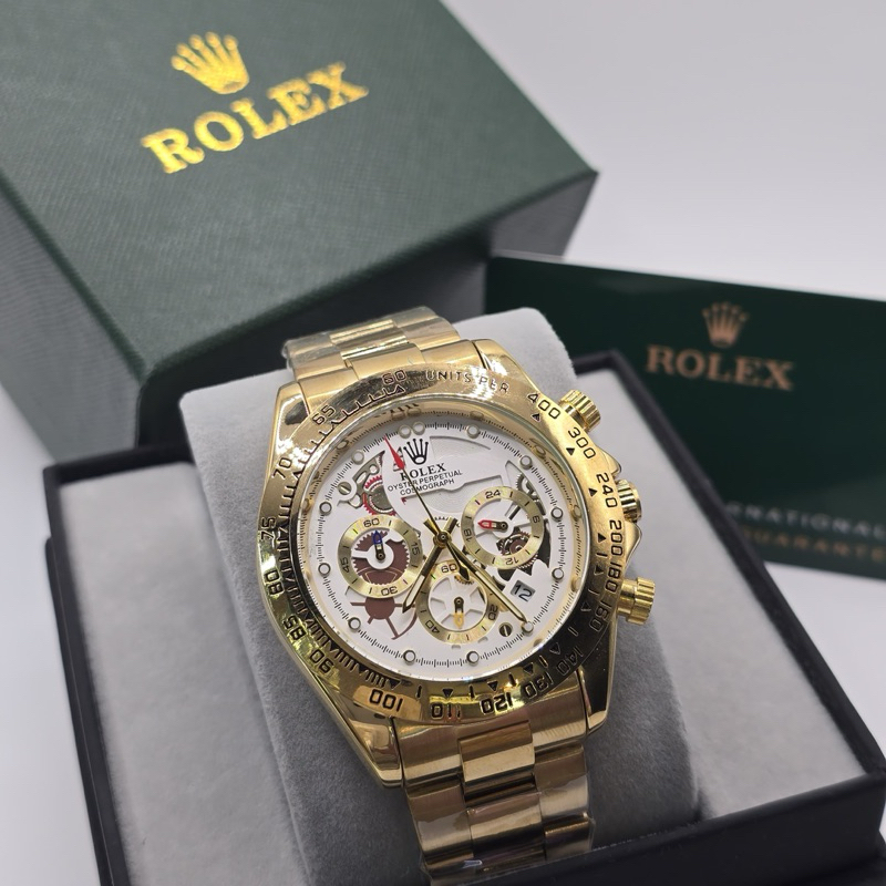 [ BONGKAR BARU ] Jam Tangan Bussines Pria Rolex Oyster Perpetual Cosmograph On Tali Rantai Full Stei